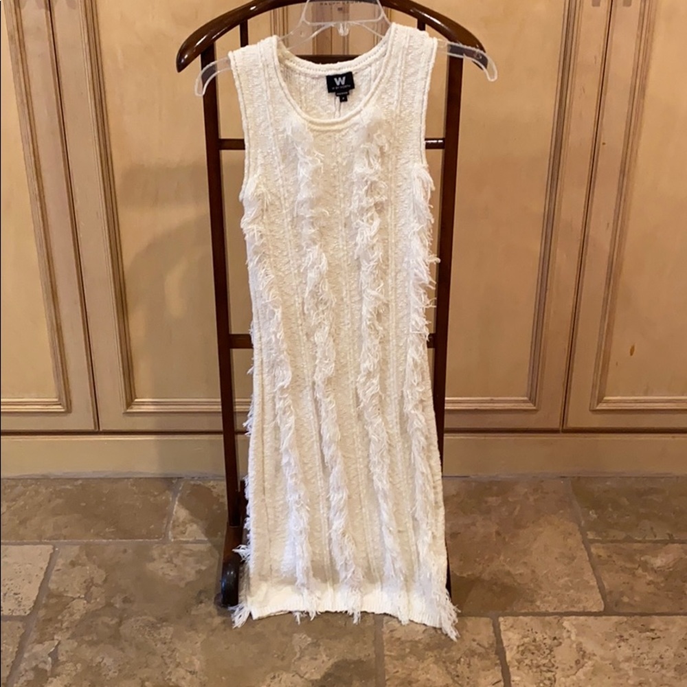 Worth Chanel type knit dress w fringe detail XS